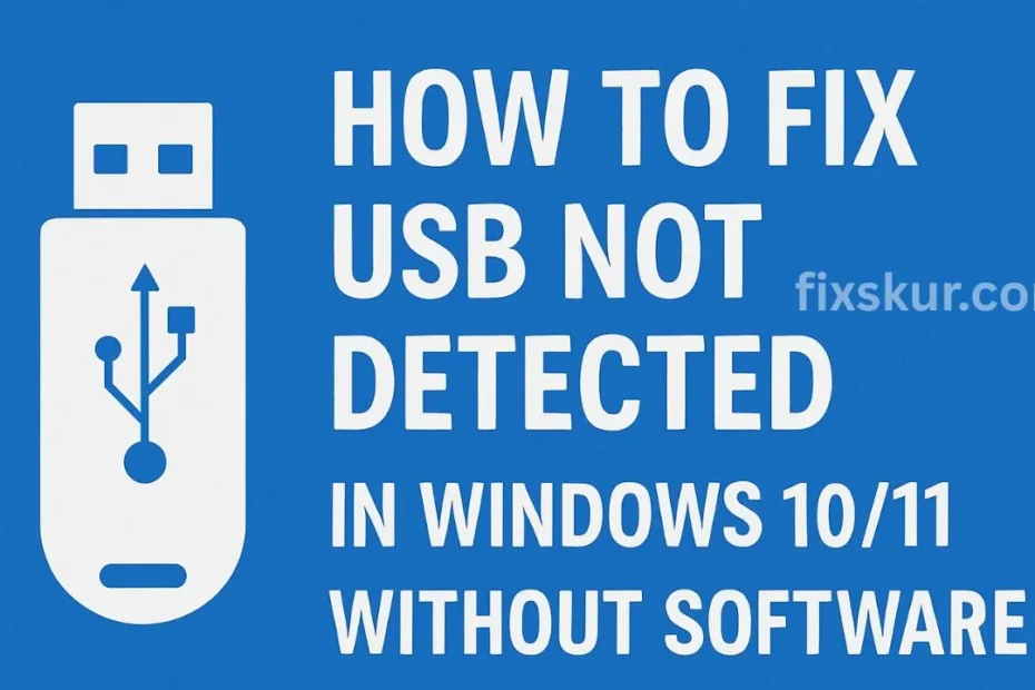 How to Fix USB Not Detected in Windows 1011 Without Software
