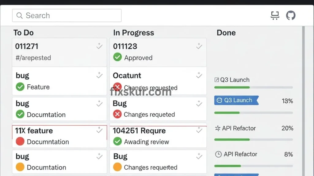 Organized GitHub pull request dashboard with labels, milestones, and streamlined workflow management.